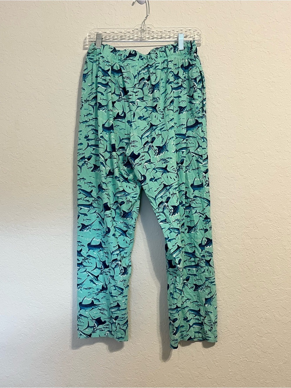Guy Harvey Marlin Swordfish Billfish Print Lounge Pajama Pants Medium Aqua Blue - Picture 4 of 5